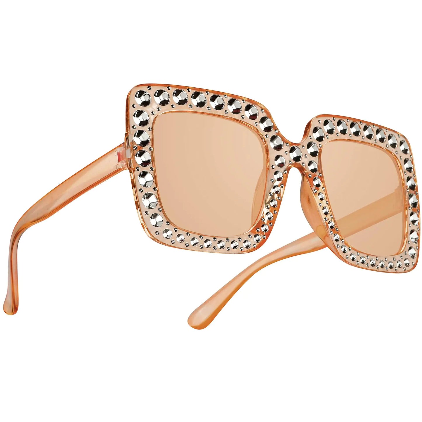 Dealoco Women Men Sunglasses Trendy Sunglasses Party Retro Oversized Sunglasses Halloween Square Disco Accessories Women 6070S Sunglasses Womens Sunglasses Sparkling Thick Frame Sunglasses