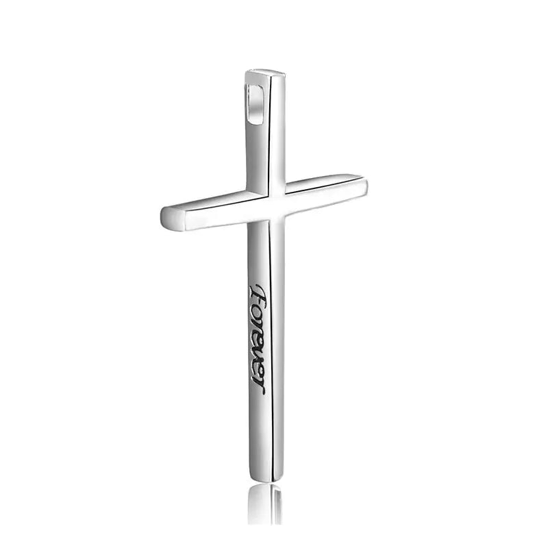 Glossy 925 Sterling Silver Cross Pendant