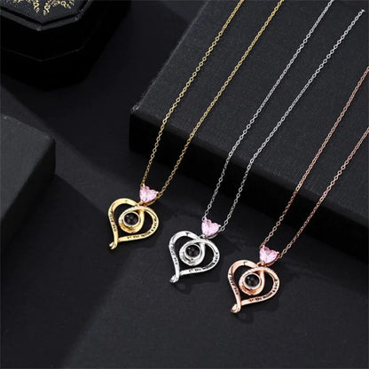 925 Sterling Silver Heart Letter Necklace