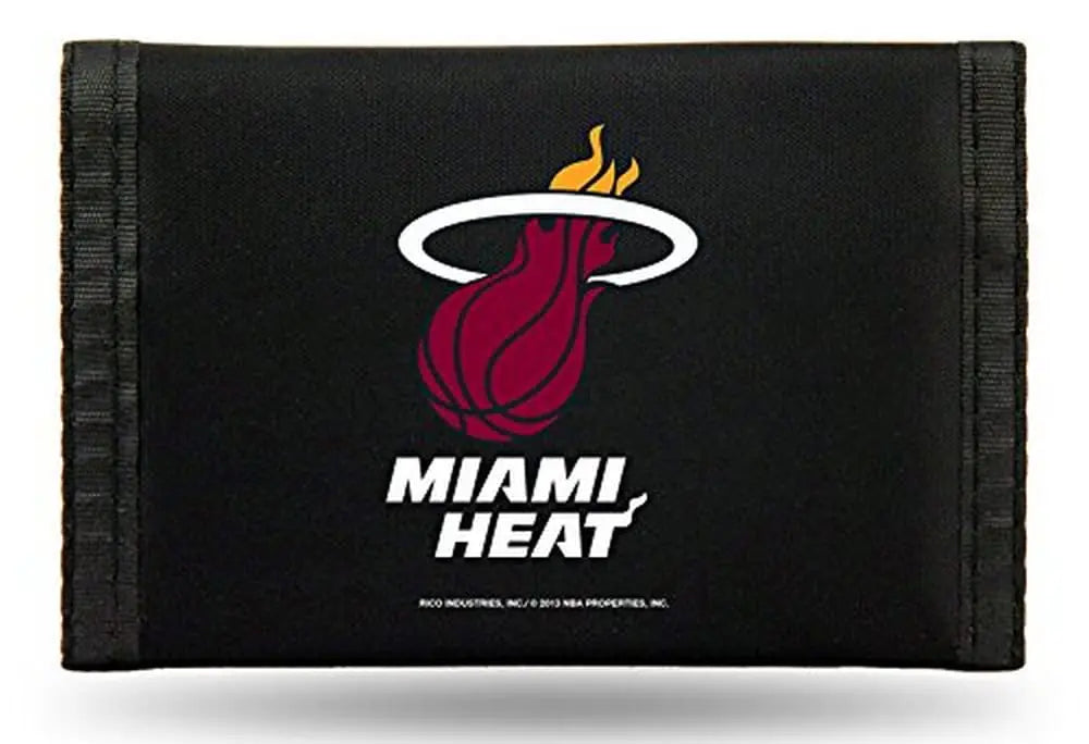 Rico Industries Miami Heat Nylon Tri-Fold Wallet Nylon Tri-Fold Wallet 3" x 5" Team Color