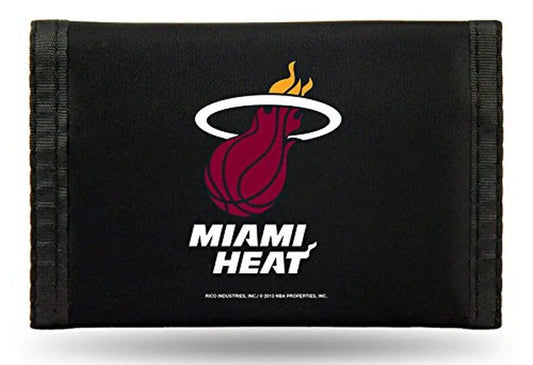 Rico Industries Miami Heat Nylon Tri-Fold Wallet Nylon Tri-Fold Wallet 3" x 5" Team Color