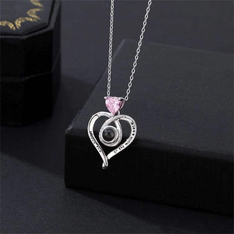925 Sterling Silver Heart Letter Necklace